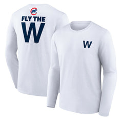 Chicago Cubs Fly the W Long Sleeve T-Shirt - White