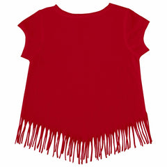Los Angeles Angels Tiny Turnip Girls Youth Angel Wings Fringe T-Shirt - Red