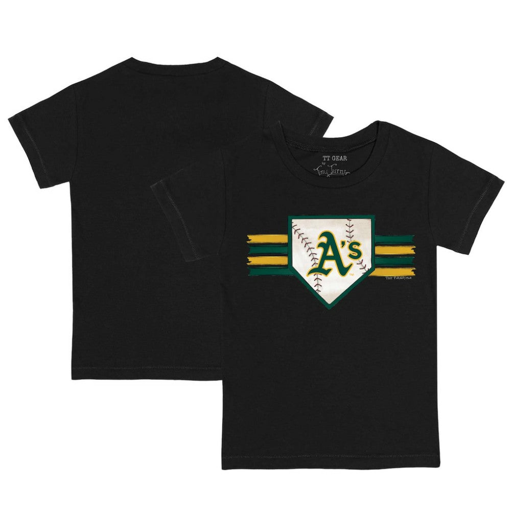 Athletics Tiny Turnip Youth Base Stripe T-Shirt - Black