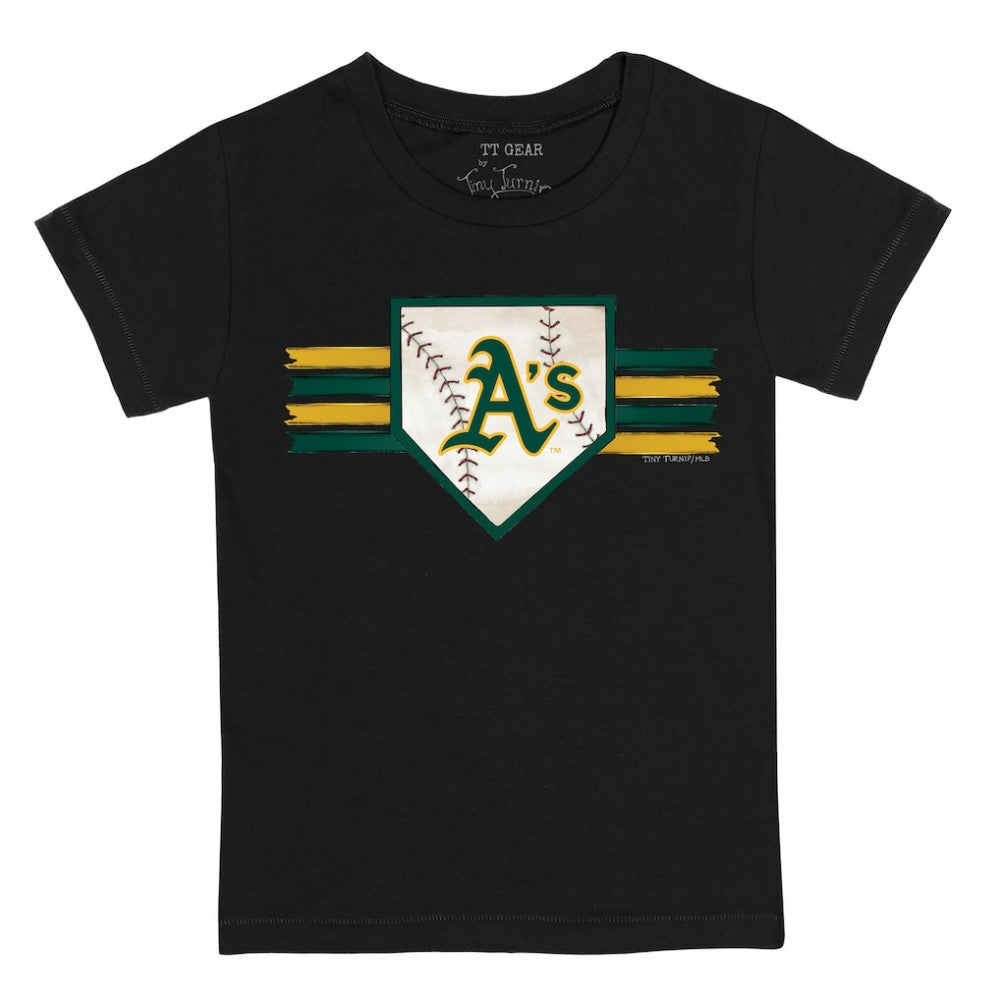 Athletics Tiny Turnip Youth Base Stripe T-Shirt - Black