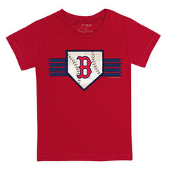 Boston Red Sox Tiny Turnip Youth Base Stripe T-Shirt - Red