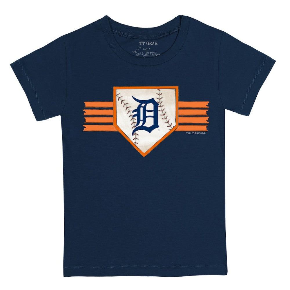 Detroit Tigers Tiny Turnip Youth Base Stripe T-Shirt - Navy