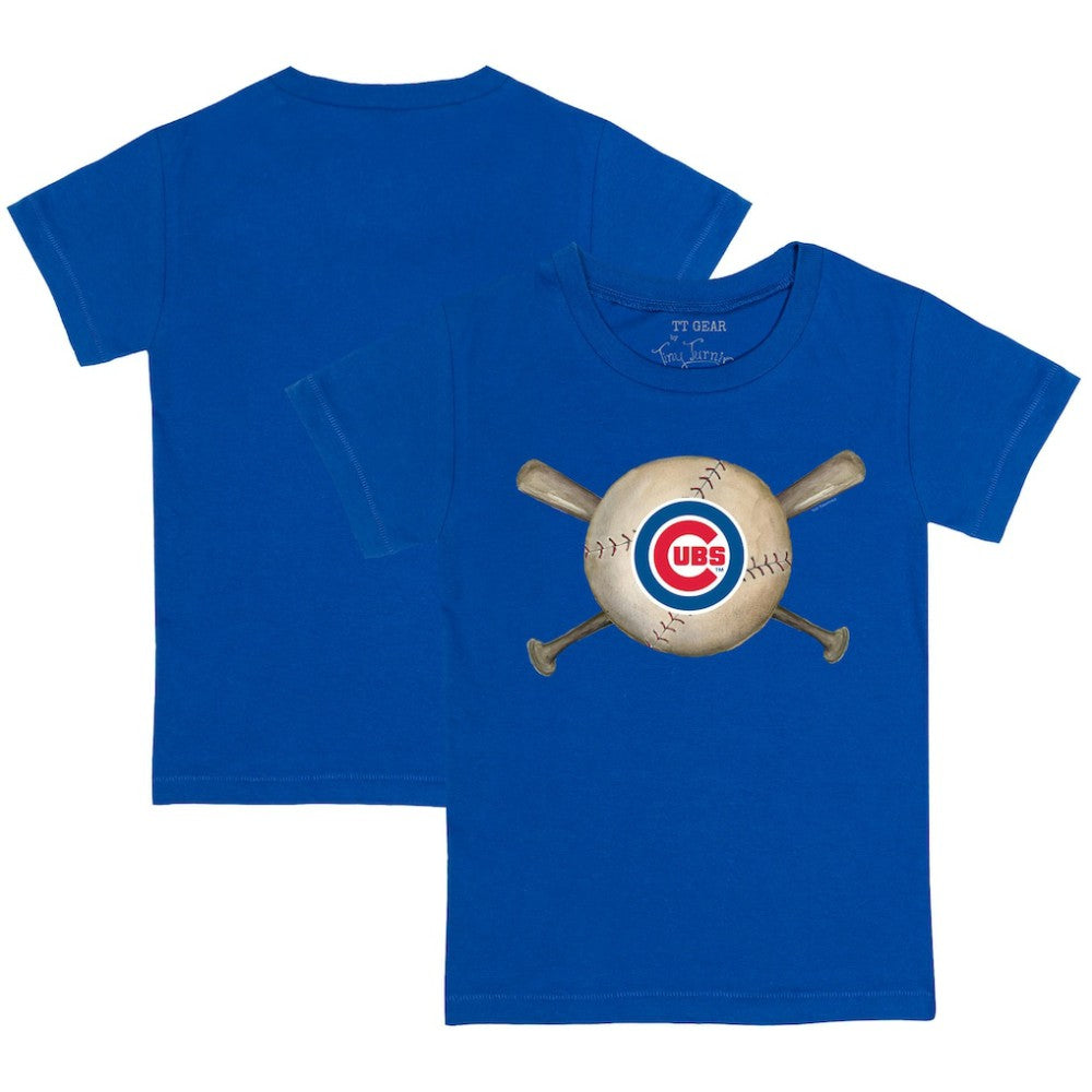 Chicago Cubs Tiny Turnip Youth Baseball Cross Bats T-Shirt - Royal