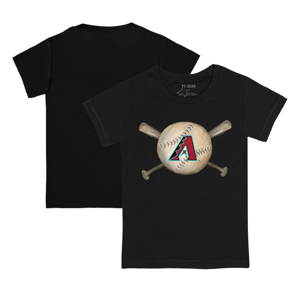 Arizona Diamondbacks Tiny Turnip Youth Baseball Cross Bats T-Shirt - Black