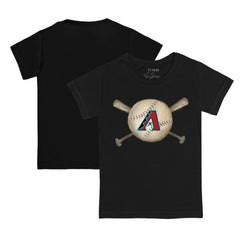 Arizona Diamondbacks Tiny Turnip Youth Baseball Cross Bats T-Shirt - Black