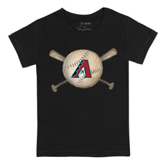 Arizona Diamondbacks Tiny Turnip Youth Baseball Cross Bats T-Shirt - Black