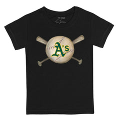 Athletics Tiny Turnip Youth Baseball Cross Bats T-Shirt - Black