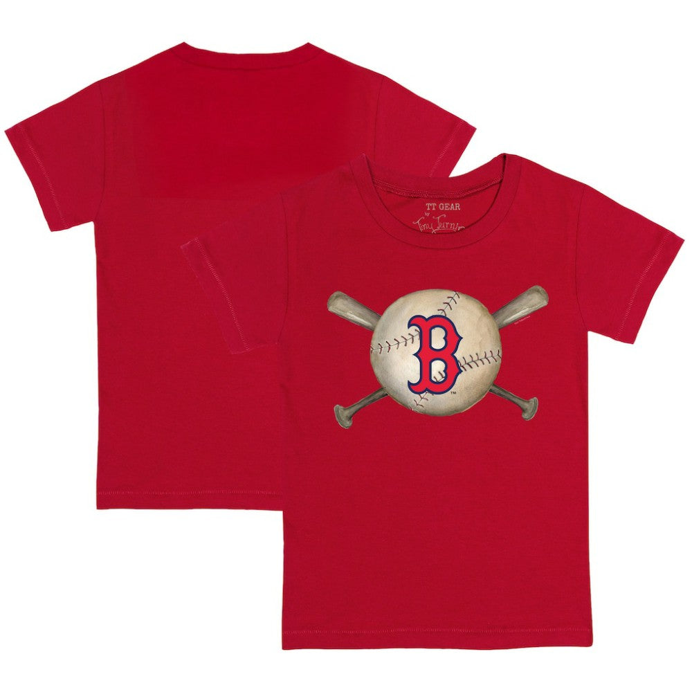 Boston Red Sox Tiny Turnip Youth Baseball Cross Bats T-Shirt - Red