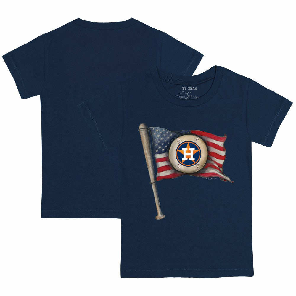 Houston Astros Tiny Turnip Youth Baseball Flag T-Shirt - Navy