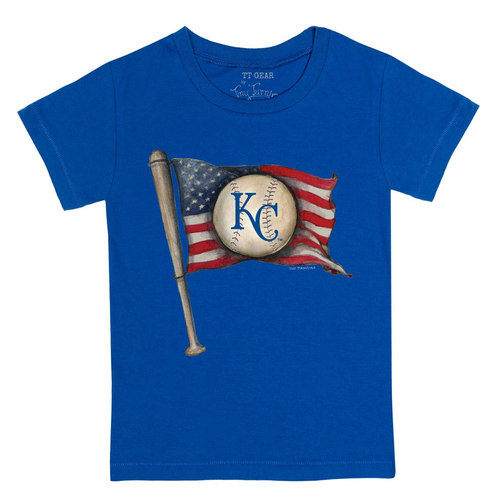 Kansas City Royals Tiny Turnip Youth Baseball Flag T-Shirt - Royal