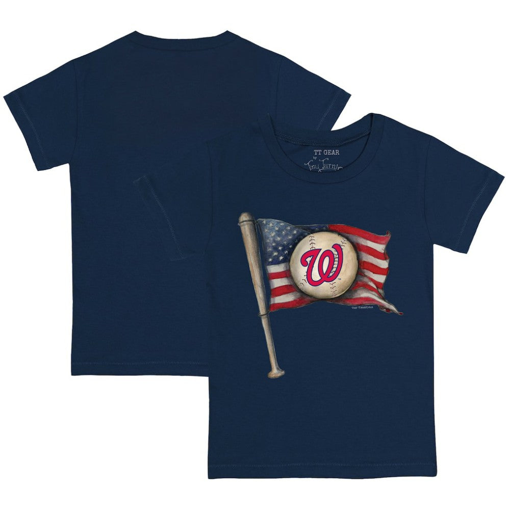 Washington Nationals Tiny Turnip Youth Baseball Flag T-Shirt - Navy