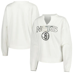 Brooklyn Nets Concepts Sport Women's Sunray Notch Neck Long Sleeve Top - White discount