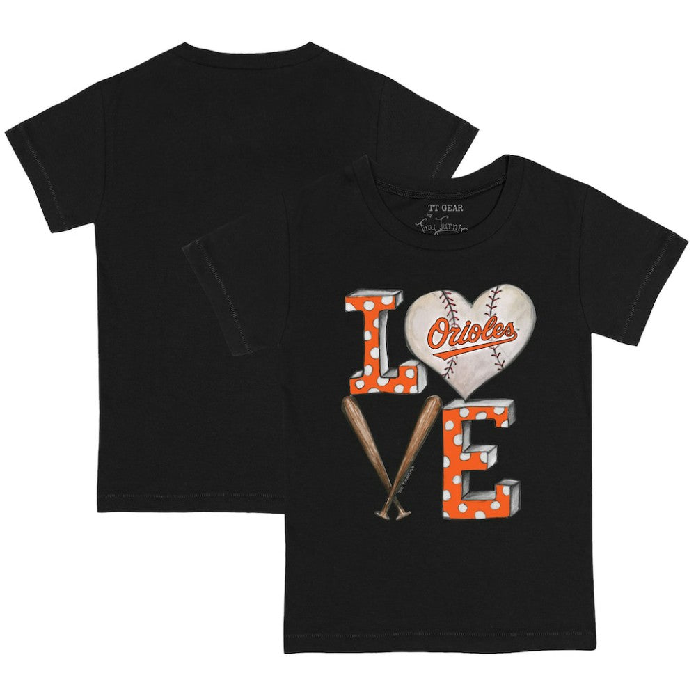 Baltimore Orioles Tiny Turnip Youth Baseball Love T-Shirt - Black
