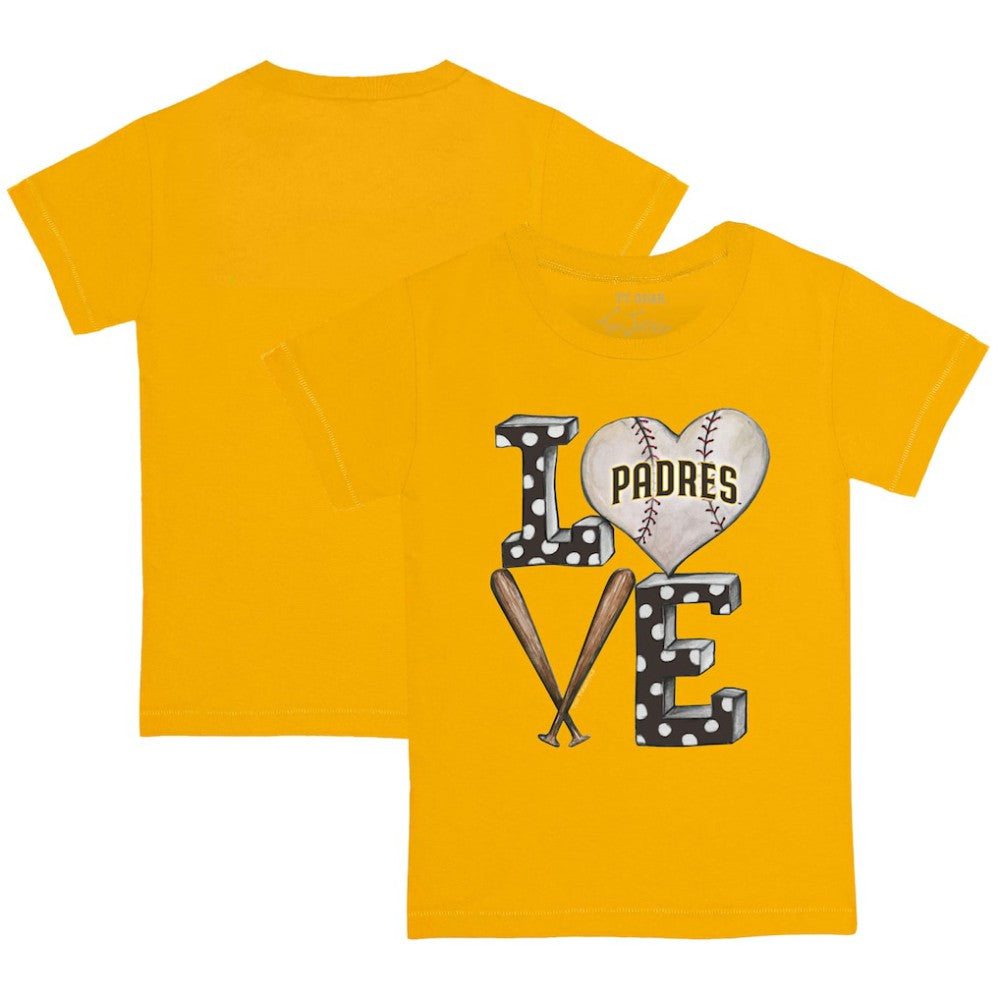 San Diego Padres Tiny Turnip Youth Baseball Love T-Shirt - Gold