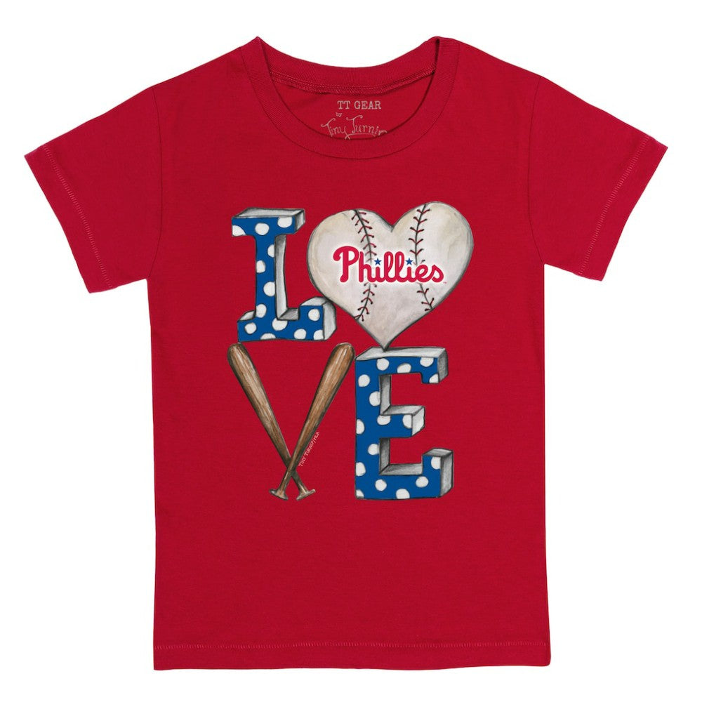 Philadelphia Phillies Tiny Turnip Youth Baseball Love T-Shirt - Red