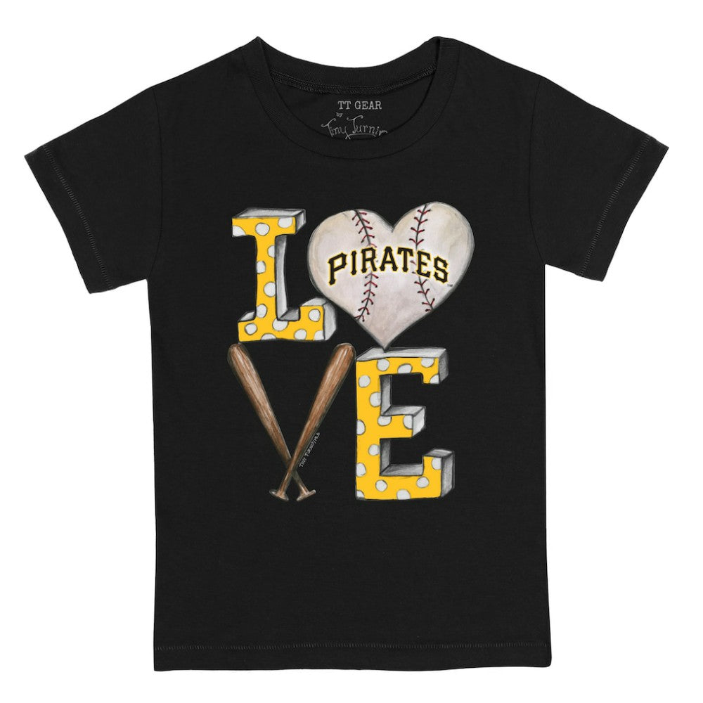 Pittsburgh Pirates Tiny Turnip Youth Baseball Love T-Shirt - Black