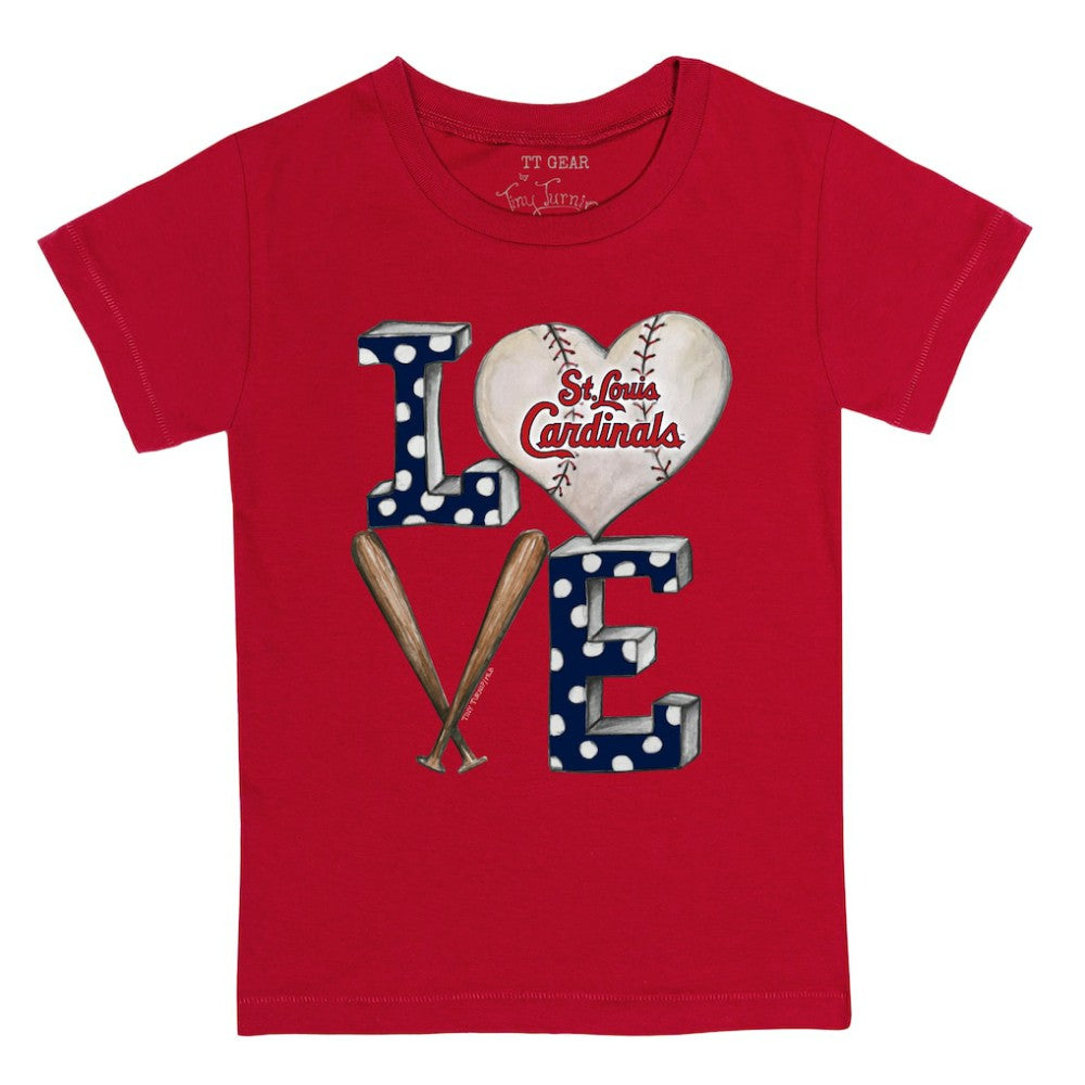 St. Louis Cardinals Tiny Turnip Youth Baseball Love T-Shirt - Red