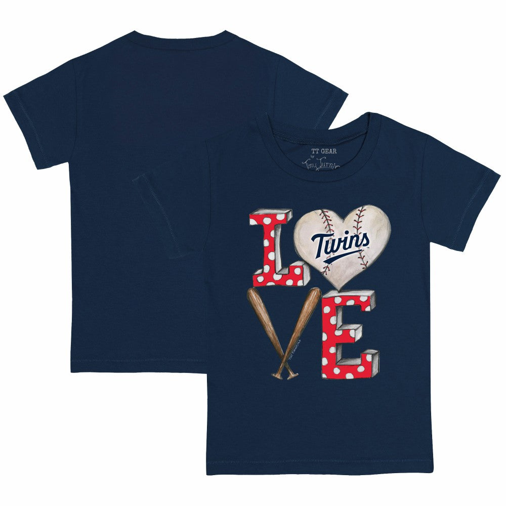 Minnesota Twins Tiny Turnip Youth Baseball Love T-Shirt - Navy