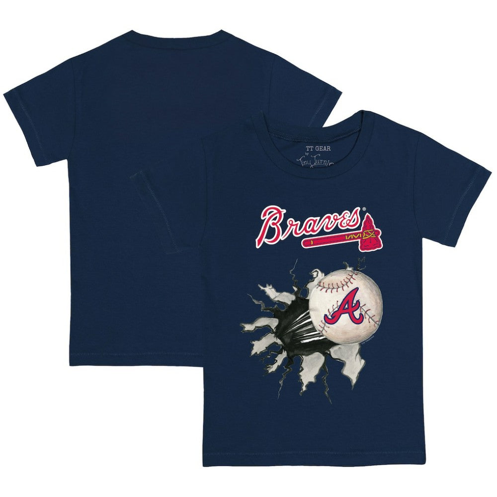 Atlanta Braves Tiny Turnip Youth Baseball Tear T-Shirt - Navy