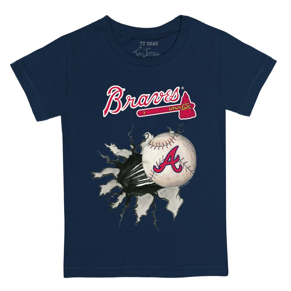 Atlanta Braves Tiny Turnip Youth Baseball Tear T-Shirt - Navy