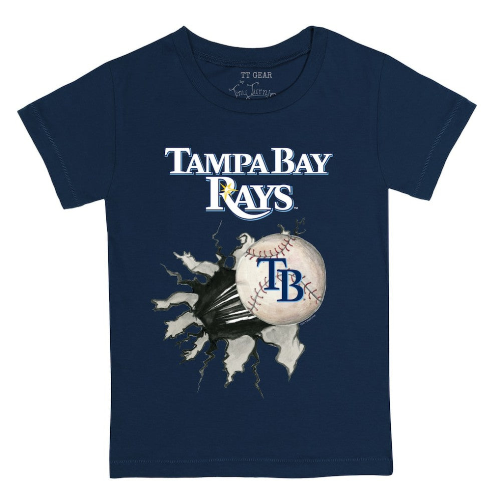 Tampa Bay Rays Tiny Turnip Youth Baseball Tear T-Shirt - Navy