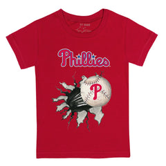 Philadelphia Phillies Tiny Turnip Youth Baseball Tear T-Shirt - Red