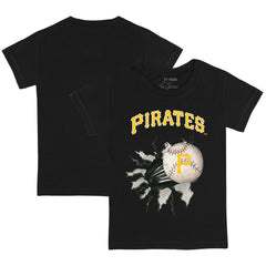 Pittsburgh Pirates Tiny Turnip Youth Baseball Tear T-Shirt - Black