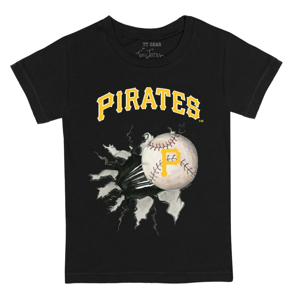 Pittsburgh Pirates Tiny Turnip Youth Baseball Tear T-Shirt - Black