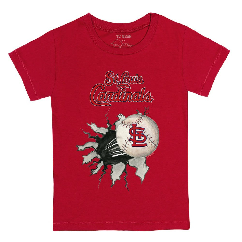 St. Louis Cardinals Tiny Turnip Youth Baseball Tear T-Shirt - Red
