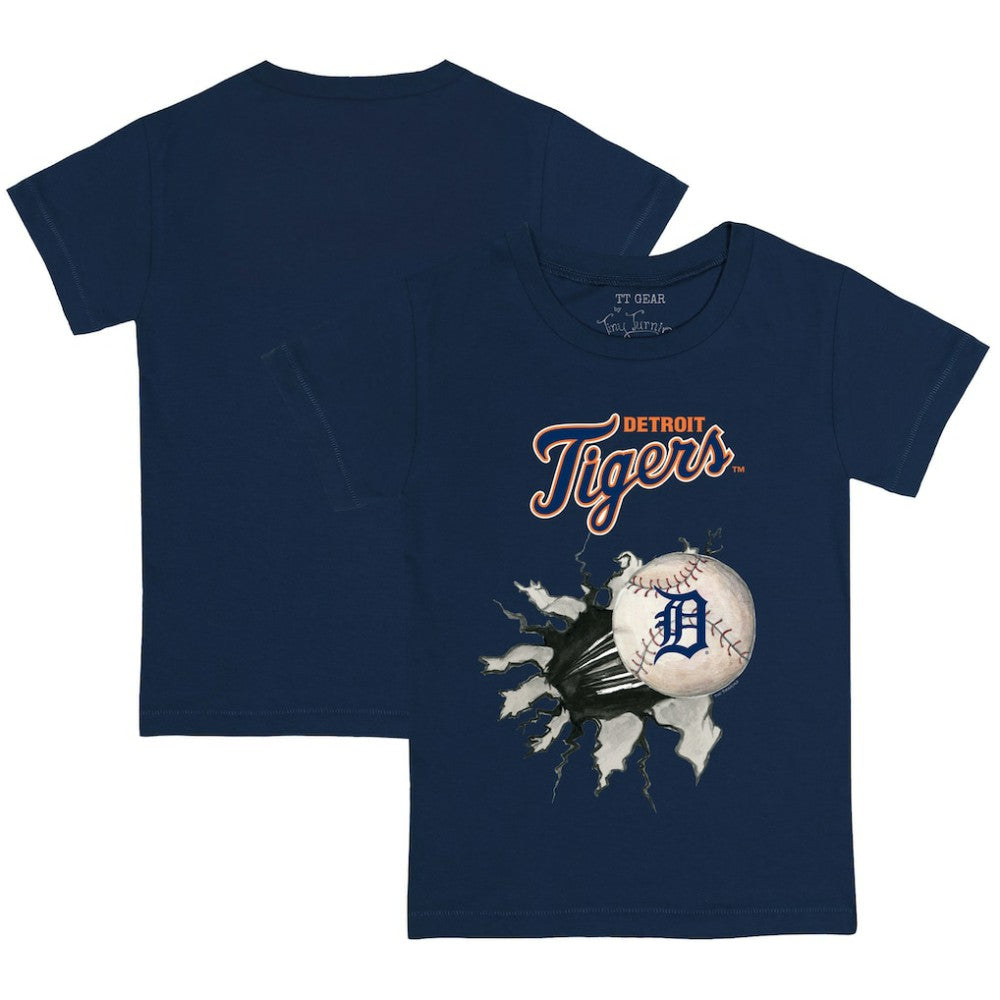 Detroit Tigers Tiny Turnip Youth Baseball Tear T-Shirt - Navy