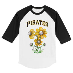 Pittsburgh Pirates Tiny Turnip Youth Blooming Baseballs 3/4-Sleeve Raglan T-Shirt - White/Black