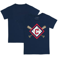 Cleveland Guardians Tiny Turnip Youth Diamond Cross Bats T-Shirt - Navy