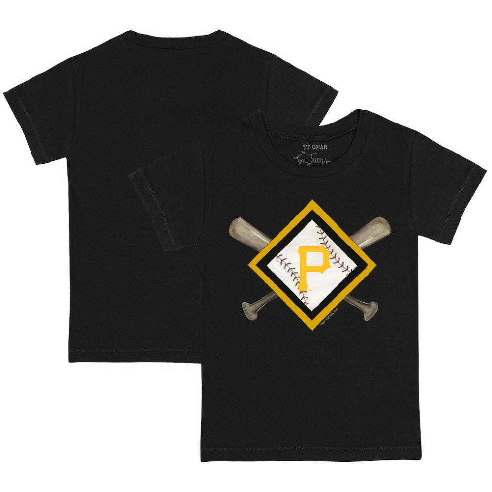 Pittsburgh Pirates Tiny Turnip Youth Diamond Cross Bats T-Shirt - Black