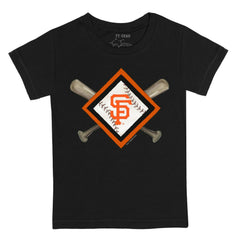 San Francisco Giants Tiny Turnip Youth Diamond Cross Bats T-Shirt - Black