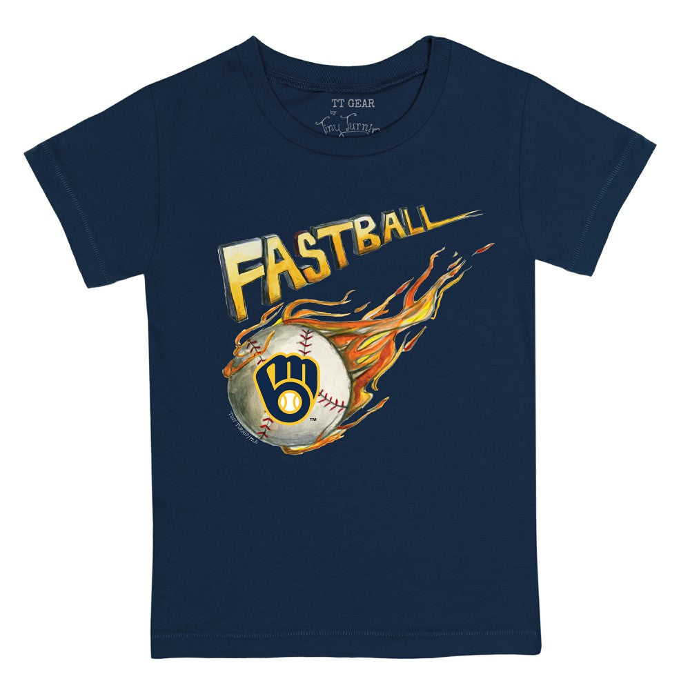 Milwaukee Brewers Tiny Turnip Youth Fastball T-Shirt - Navy