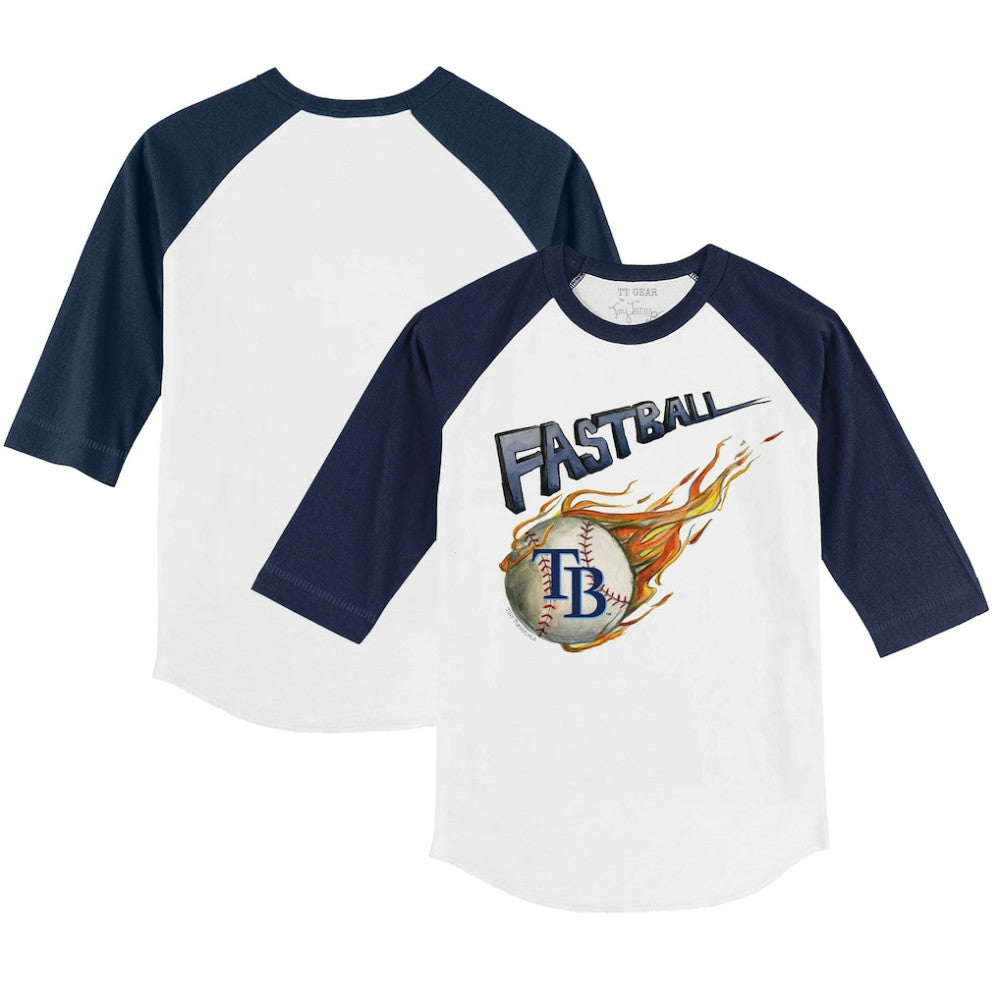 Tampa Bay Rays Tiny Turnip Youth Fastball 3/4-Sleeve Raglan T-Shirt - White/Navy
