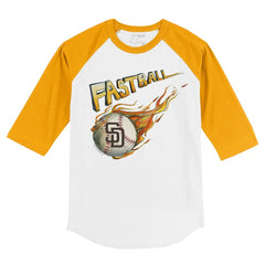 San Diego Padres Tiny Turnip Youth Fastball 3/4-Sleeve Raglan T-Shirt - White/Gold