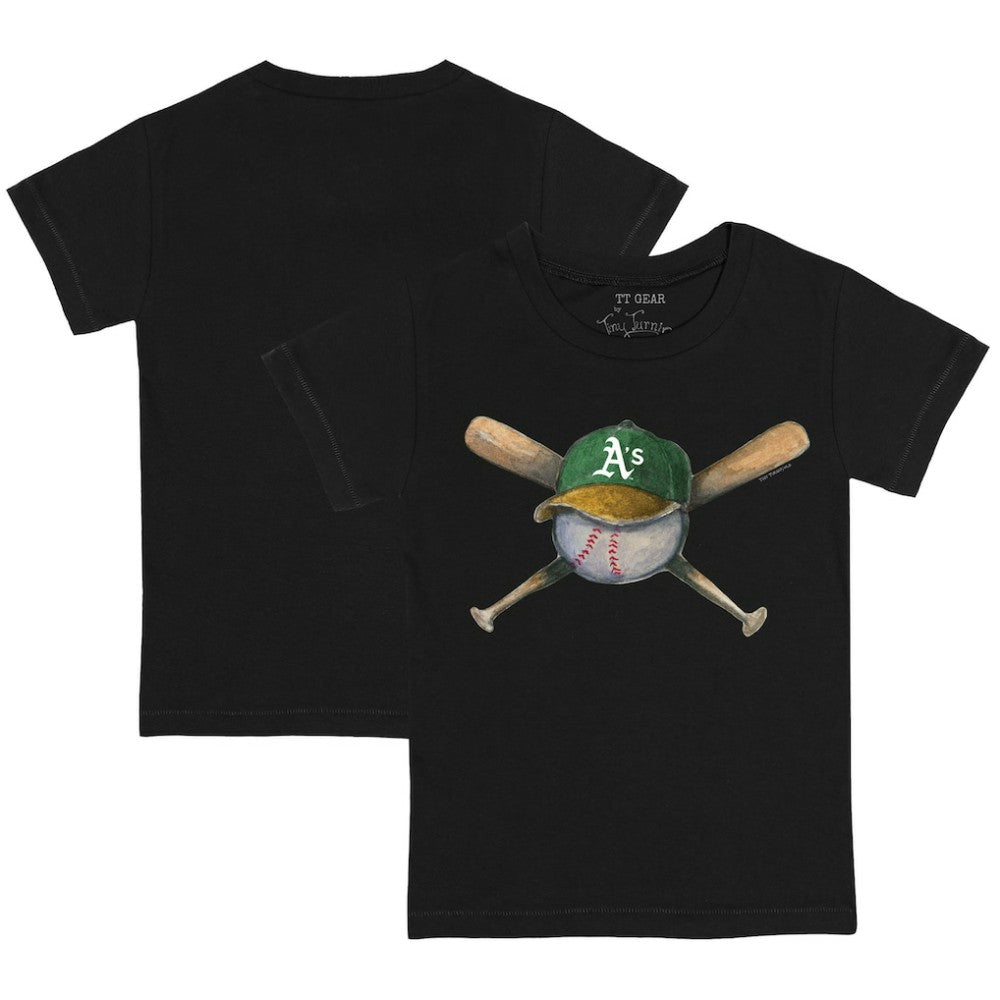 Athletics Tiny Turnip Youth Hat Crossbats T-Shirt - Black