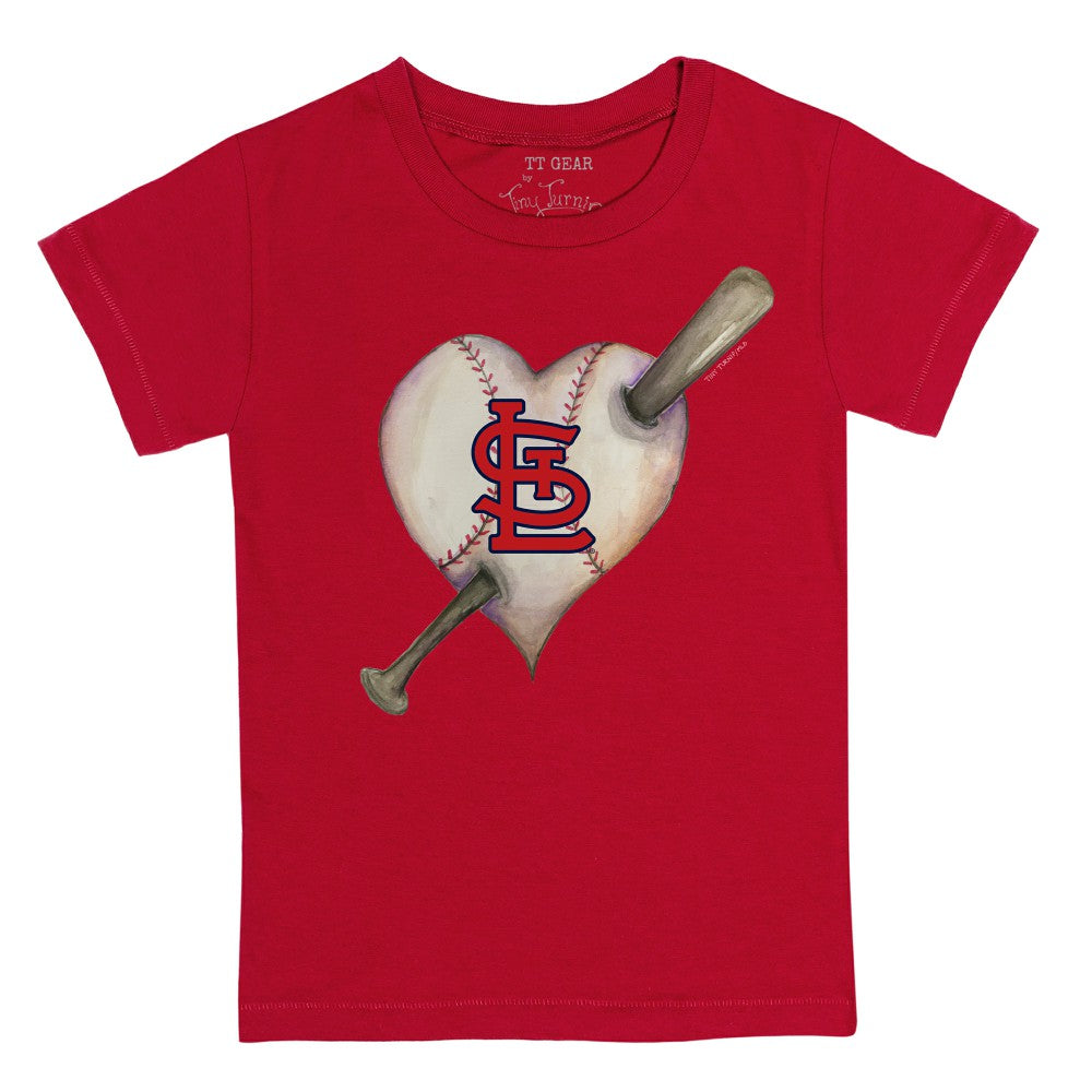 St. Louis Cardinals Tiny Turnip Youth Heart Bat T-Shirt - Red