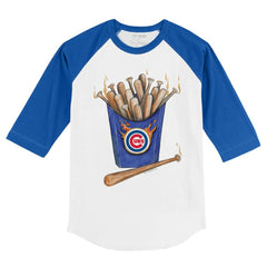 Chicago Cubs Tiny Turnip Youth Hot Bats 3/4-Sleeve Raglan T-Shirt - White/Royal
