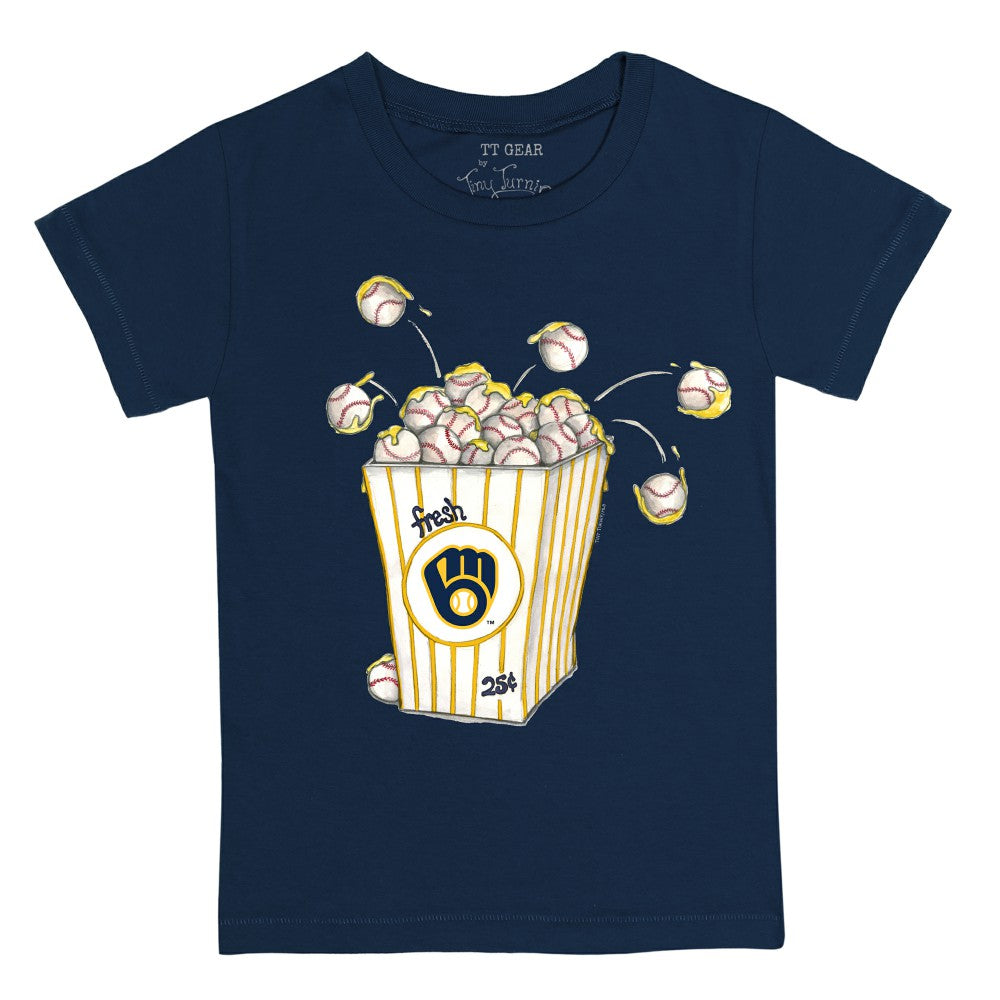 Milwaukee Brewers Tiny Turnip Youth Popcorn T-Shirt - Navy