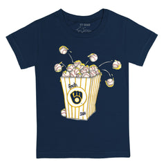 Milwaukee Brewers Tiny Turnip Youth Popcorn T-Shirt - Navy