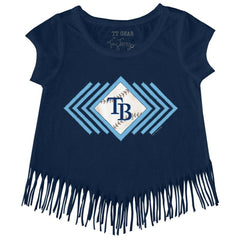 Tampa Bay Rays Tiny Turnip Girls Youth Prism Arrows Fringe T-Shirt - Navy