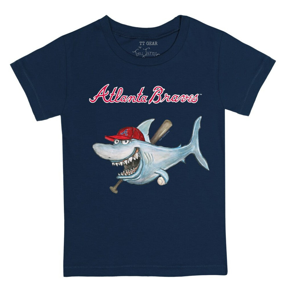 Atlanta Braves Tiny Turnip Youth Shark T-Shirt - Navy