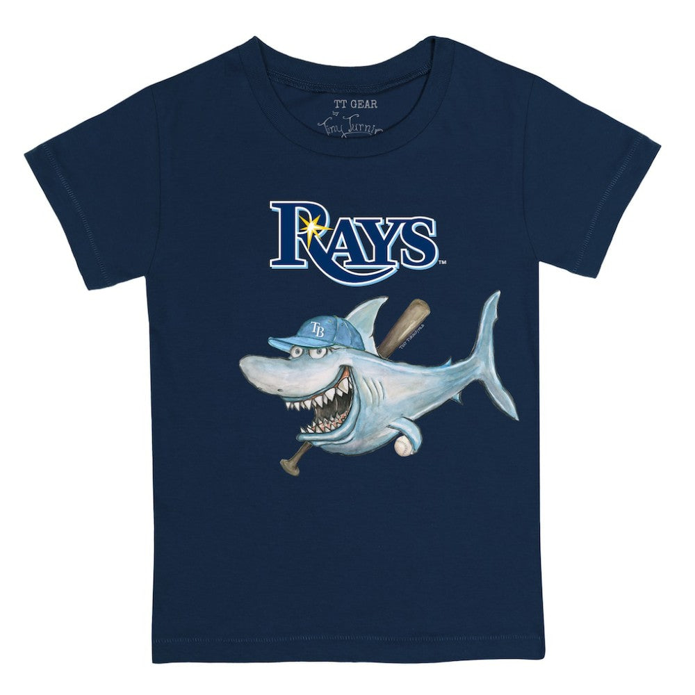 Tampa Bay Rays Tiny Turnip Youth Shark T-Shirt - Navy