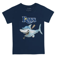 Tampa Bay Rays Tiny Turnip Youth Shark T-Shirt - Navy