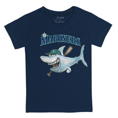 Seattle Mariners Tiny Turnip Youth Shark T-Shirt - Navy
