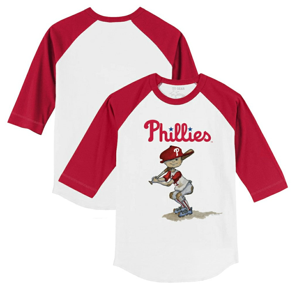 Philadelphia Phillies Tiny Turnip Youth Slugger 3/4-Sleeve Raglan T-Shirt - White/Red