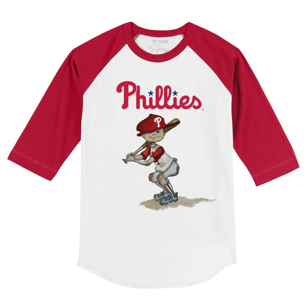 Philadelphia Phillies Tiny Turnip Youth Slugger 3/4-Sleeve Raglan T-Shirt - White/Red