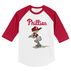 Philadelphia Phillies Tiny Turnip Youth Slugger 3/4-Sleeve Raglan T-Shirt - White/Red